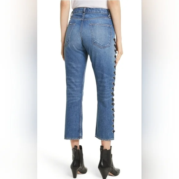 𝅺veronica Beard High Rise Ines Girlfriend Lace Up Jeans Size 25 NWT - Picture 13 of 15